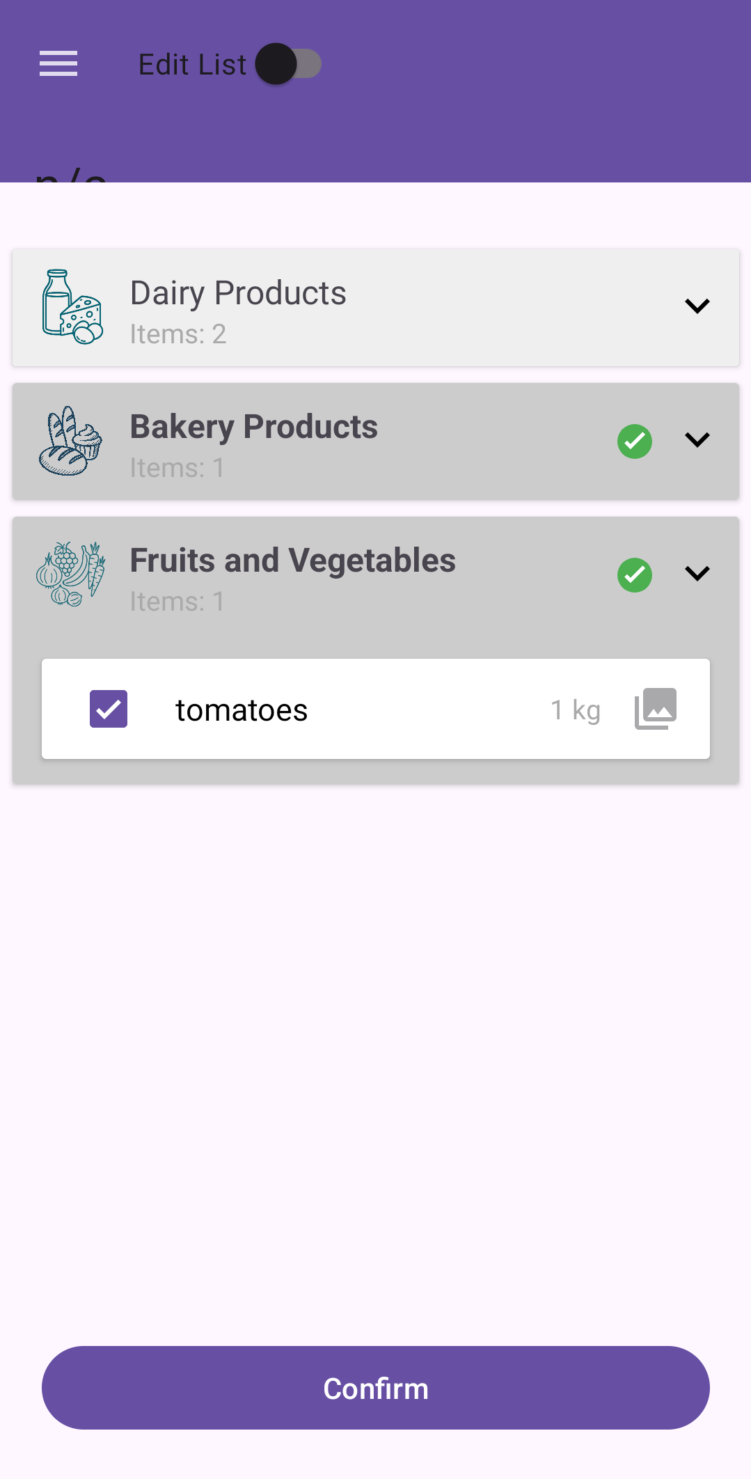 Context-aware processing by list type